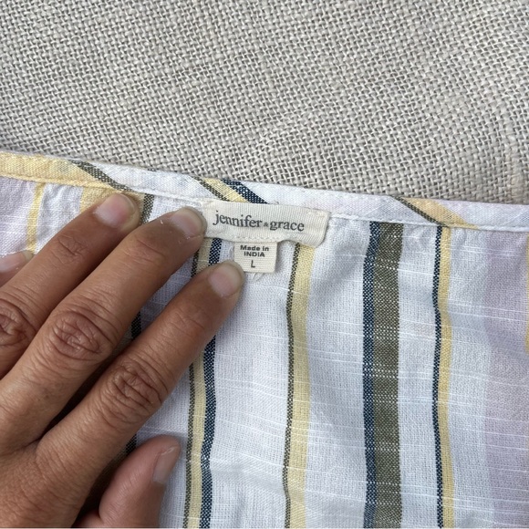 SOLD ❌ Striped Summer Button Down Dress / Shirtdress / shirt dress - Picture 6 of 9